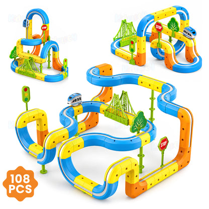 Magnetic Monorail DIY Versatile Track Car (108 Pcs)