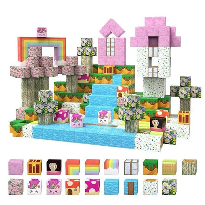 Magnetic Creative Builder Blocks – Unicorn Edition (100 PCS)