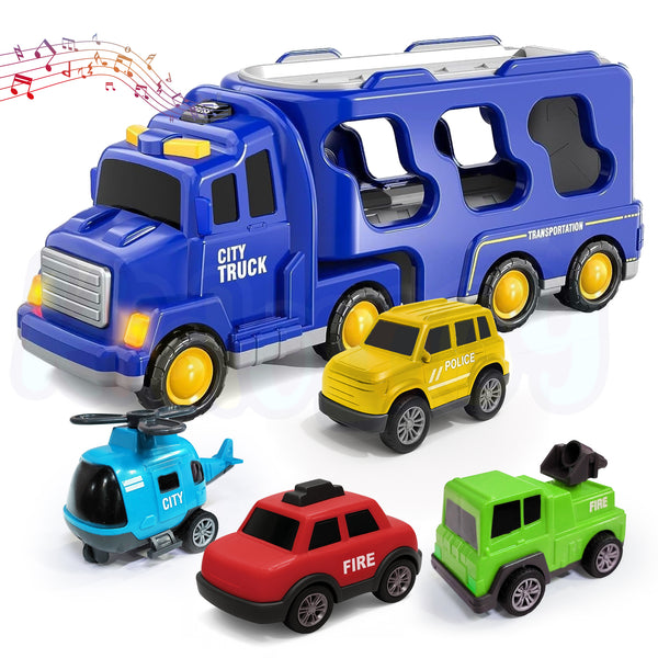 5-in-1 Friction-Powered Truck Toy Set