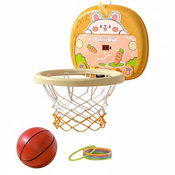 2-in-1 Ultimate Indoor Fun: Basketball + Ring Toss Game Set