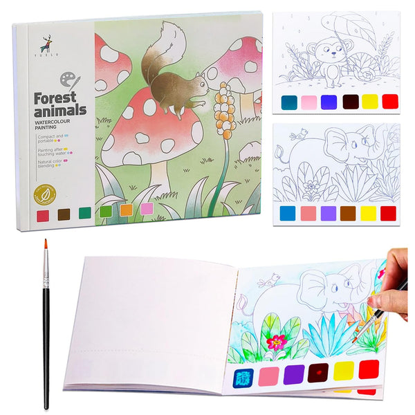 Forest Animals Water Color Book for Kids