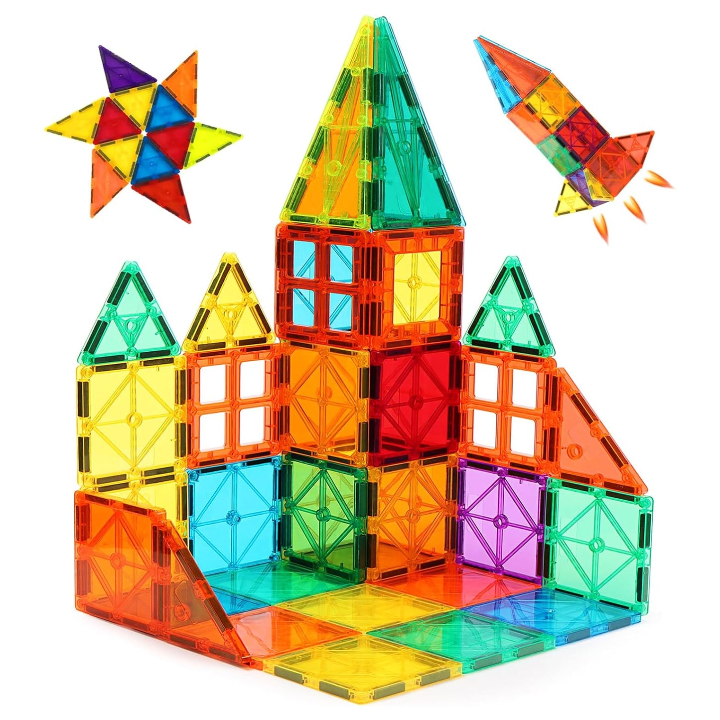 42 PCS Magnetic Tiles Travel Set STEM Building Blocks