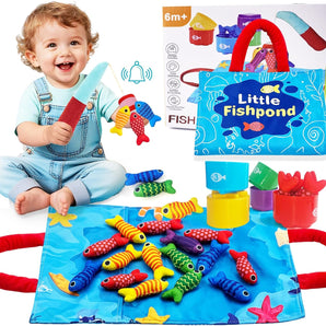 Montessori 2-in-1 Fishing & Stacking Counting Toy