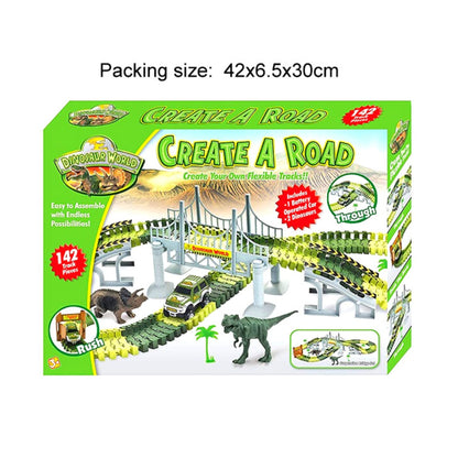 Dinosaur Electric Flexible Rail Track Toy 142 Piece Set