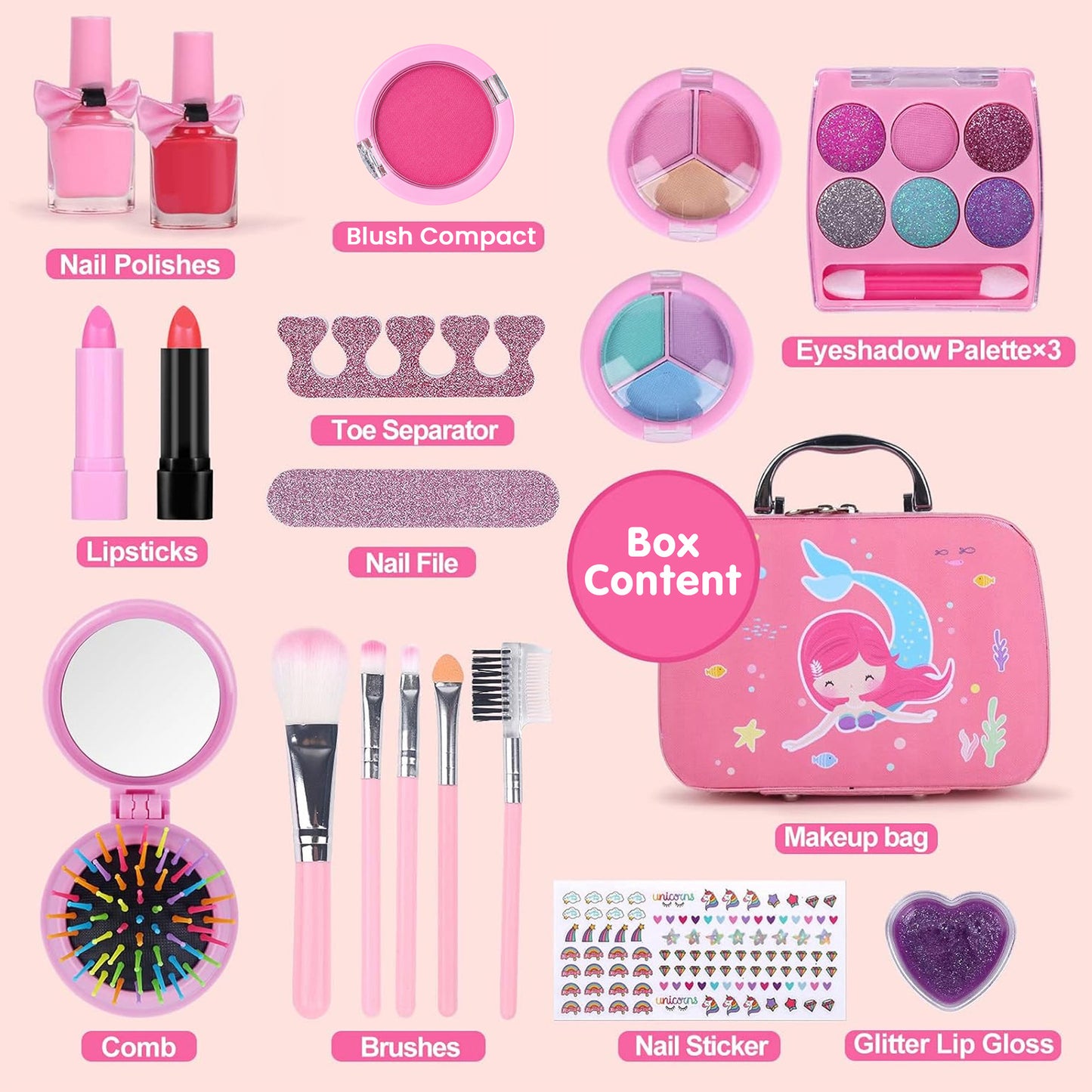 Mermaid Makeup Suitcase Set