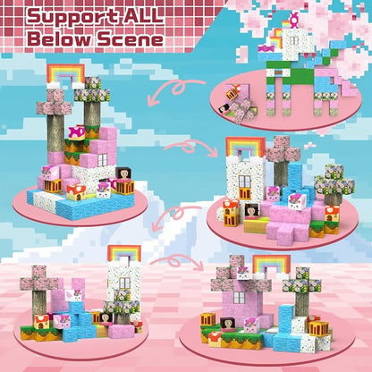 Magnetic Creative Builder Blocks – Unicorn Edition (100 PCS)