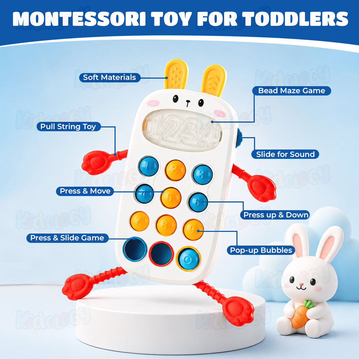 Kids Realistic Phone Pull String Activity Toy