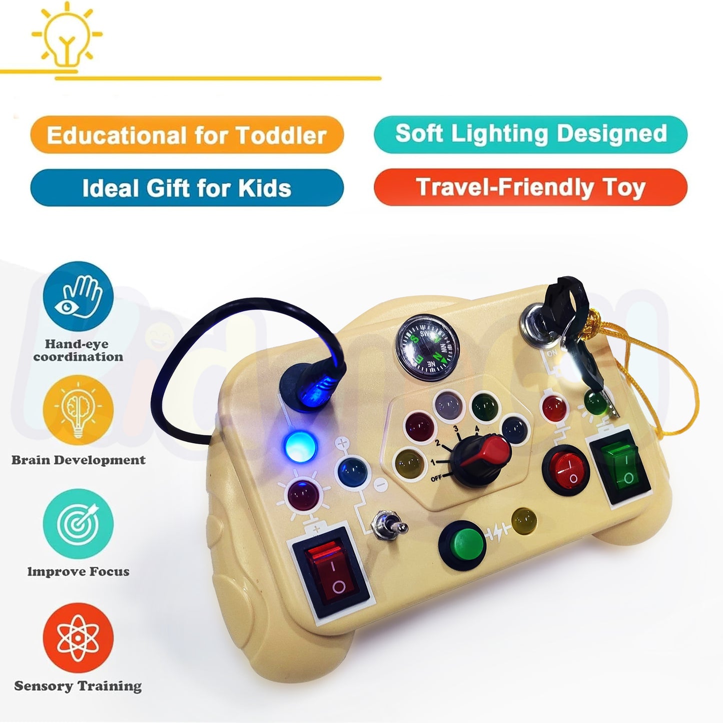 Montessori LED Light Switch Busy Board
