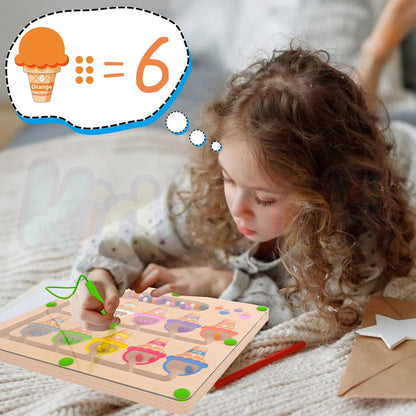 Magnetic Color & Number Maze Board Toy