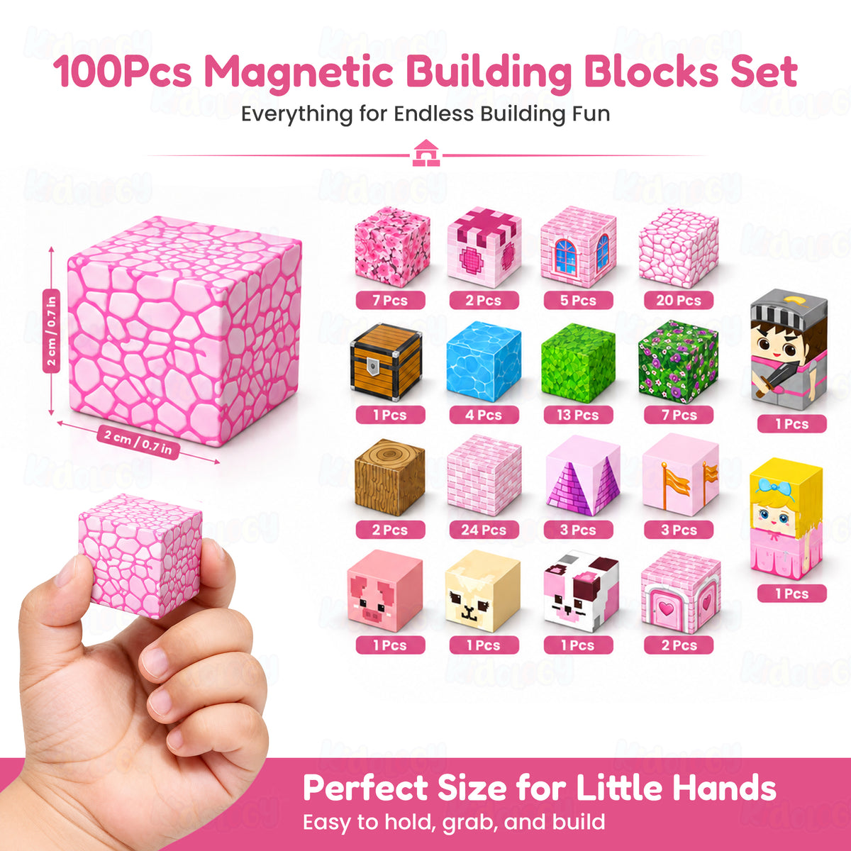 Magnetic Builder Blocks Unicorn Edition 100 Pcs by Kidology, view 3