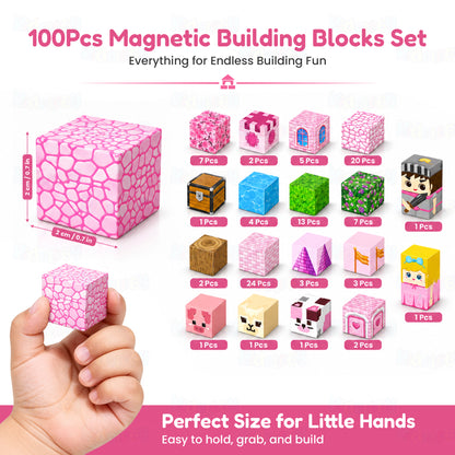 Magnetic Builder Blocks Unicorn Edition 100 Pcs by Kidology, view 3