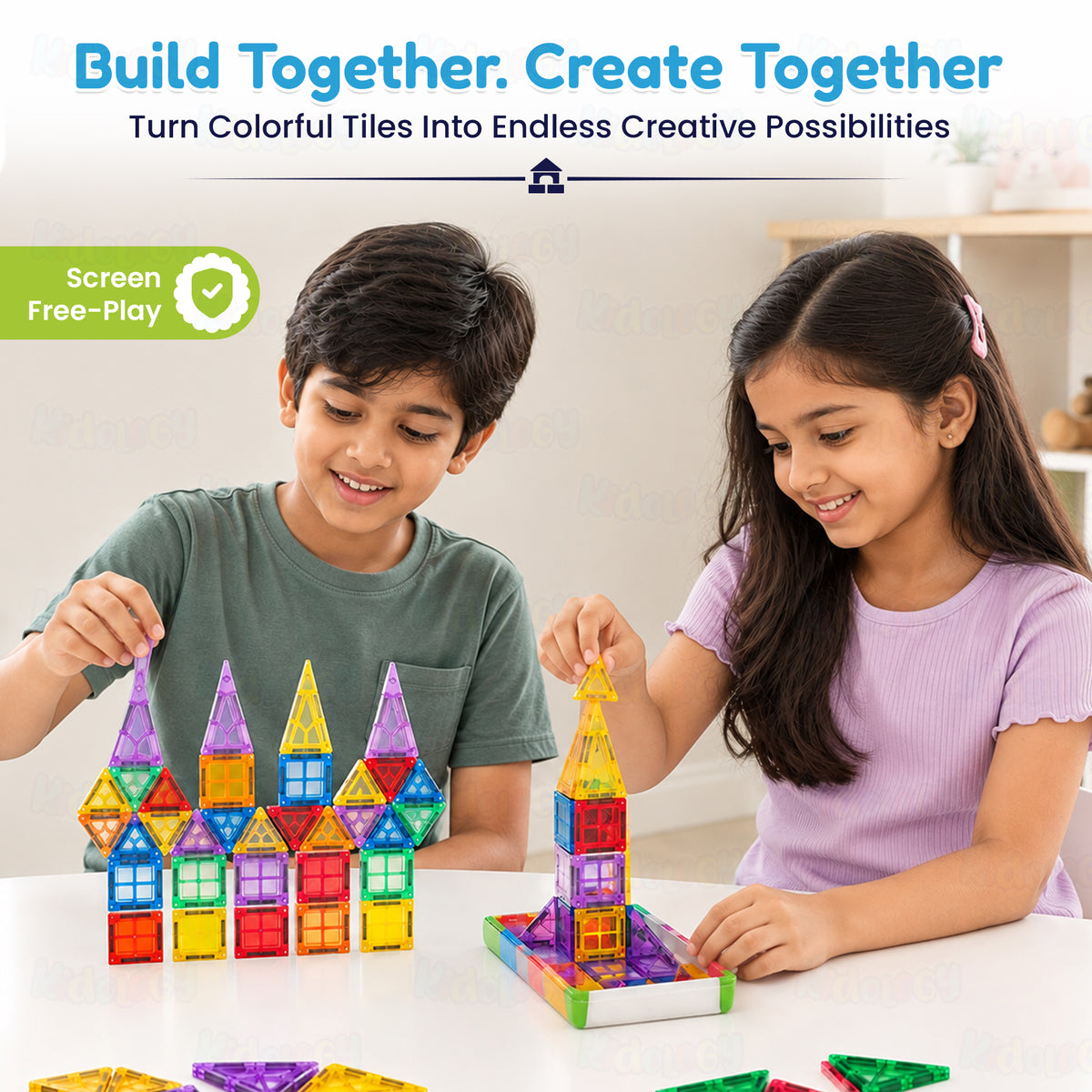 36 Pcs Magnetic Tiles STEM Set by Kidology, view 4