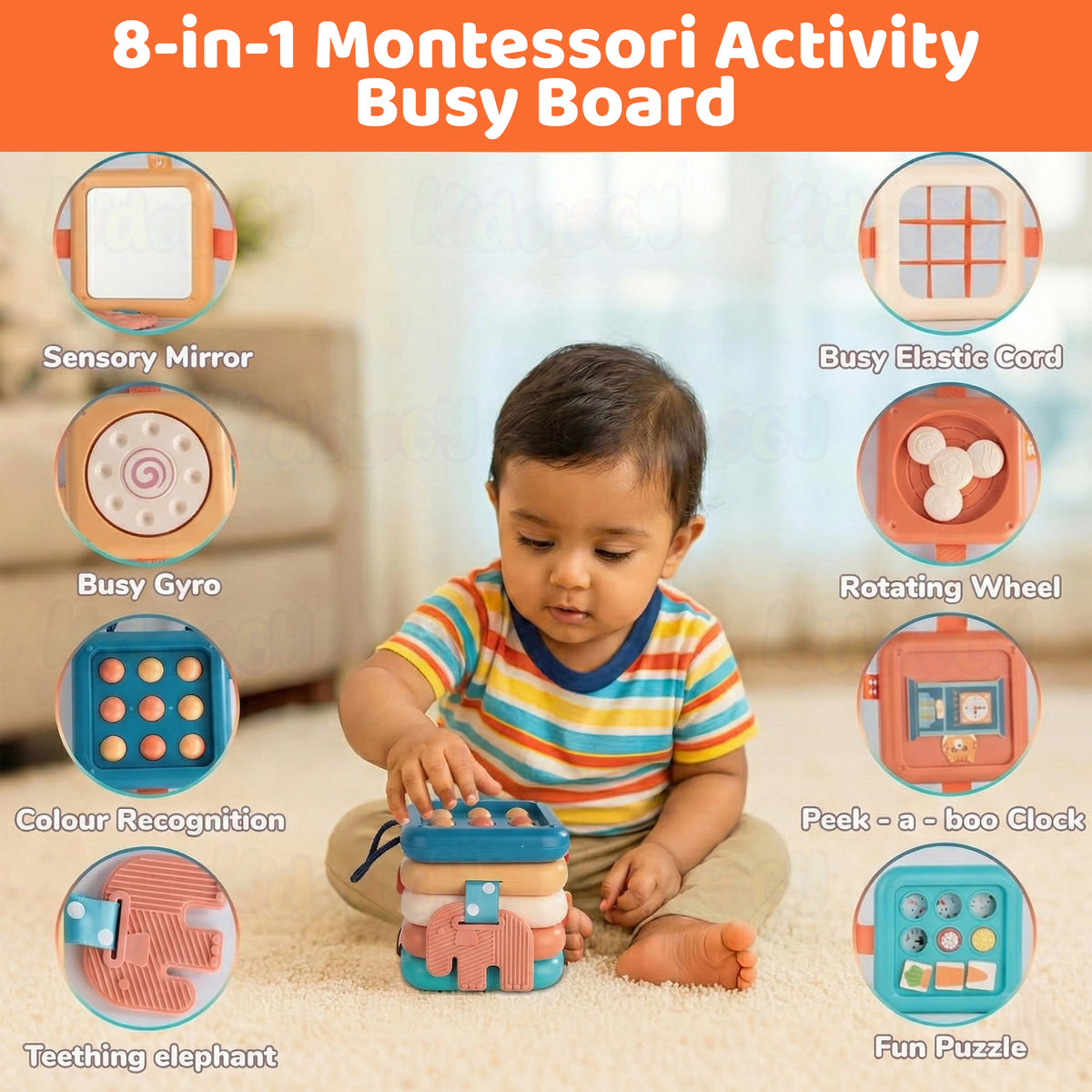 8 in 1 Montessori Travel Activity Cube Toy