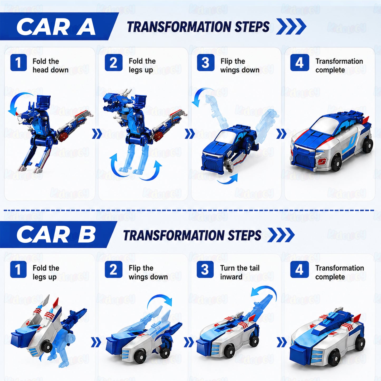 2-in-1 Magnetic Transforming Car to Dragon Toy