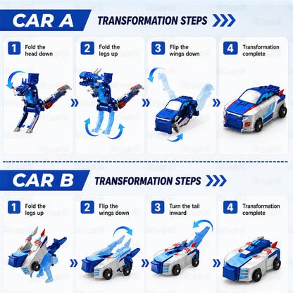 2-in-1 Magnetic Transforming Car to Dragon Toy