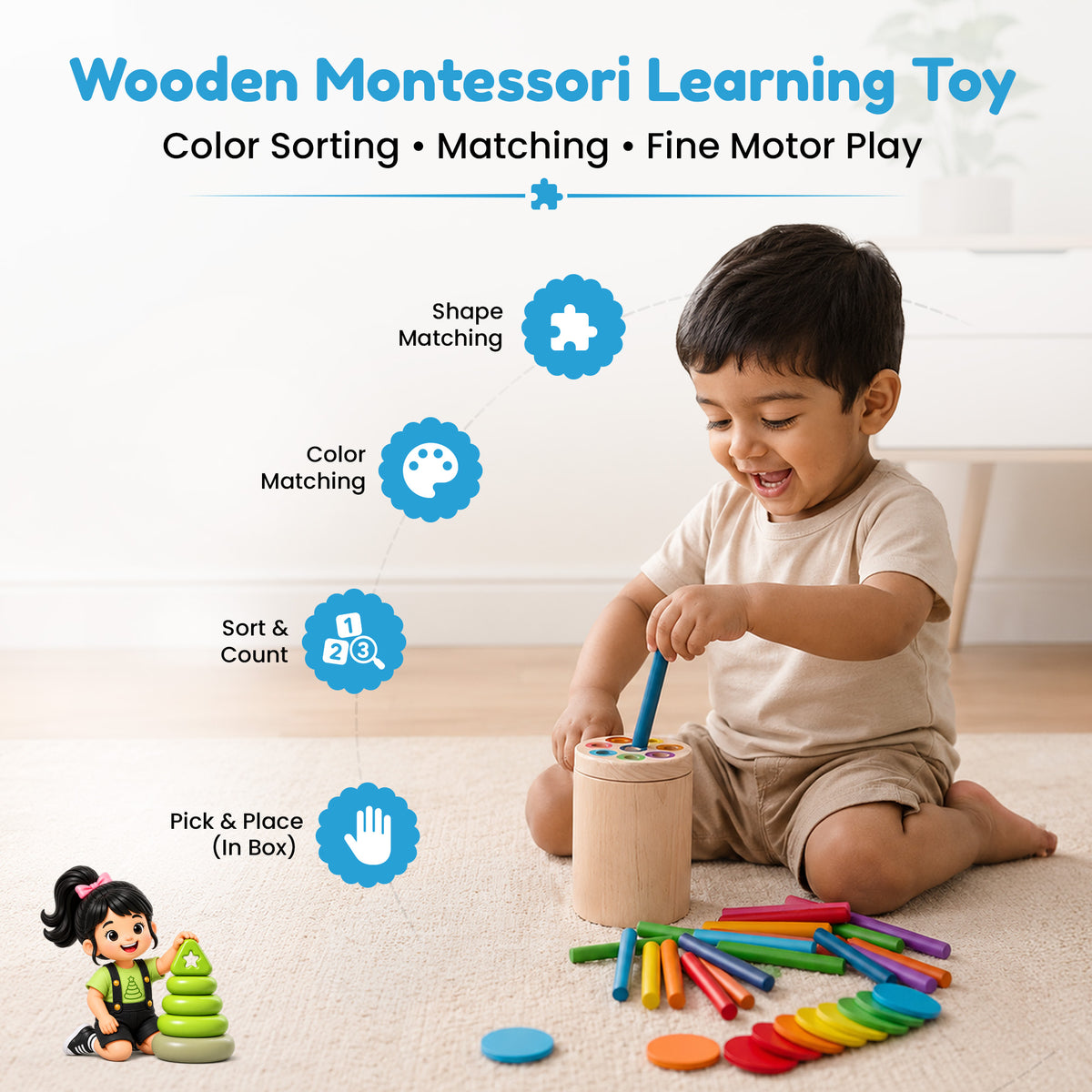 Multi Activity Montessori Wooden Toy