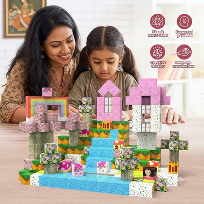 Magnetic Creative Builder Blocks – Unicorn Edition (100 PCS)
