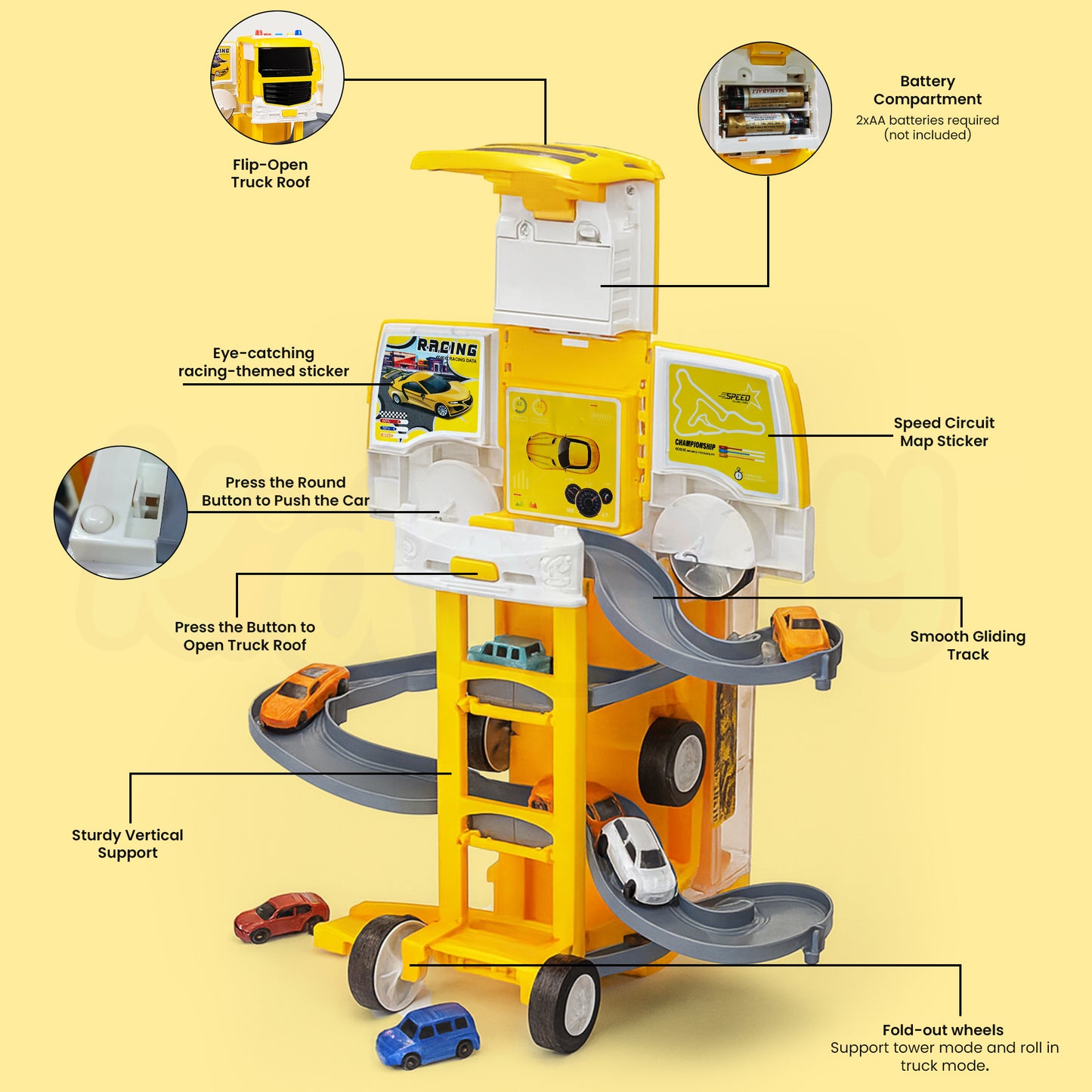 Transforming Car Parking Lot Playset