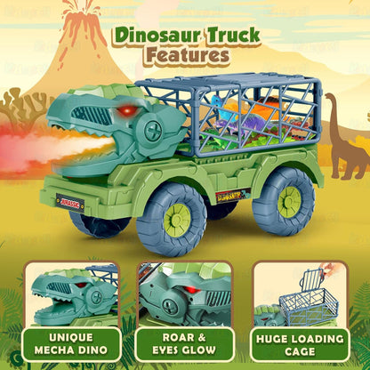 Roaring Dinosaur Transport Truck with Mist Spray & LED Eyes