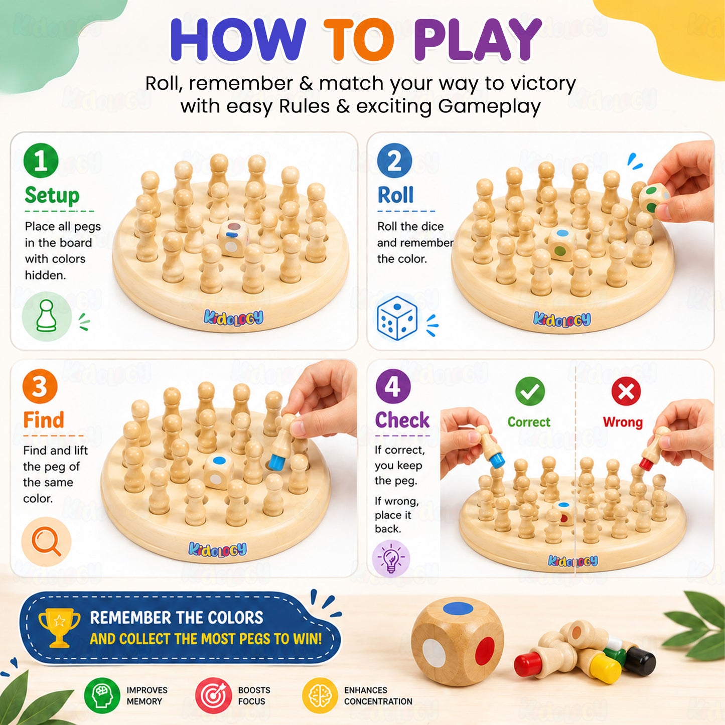 Wooden Memory Chess Game