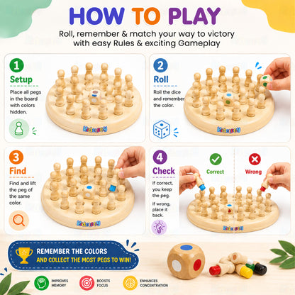 Wooden Memory Chess Game