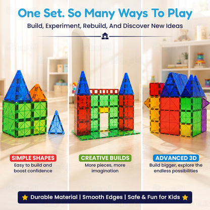 36 Pcs Magnetic Tiles STEM Set by Kidology, view 5