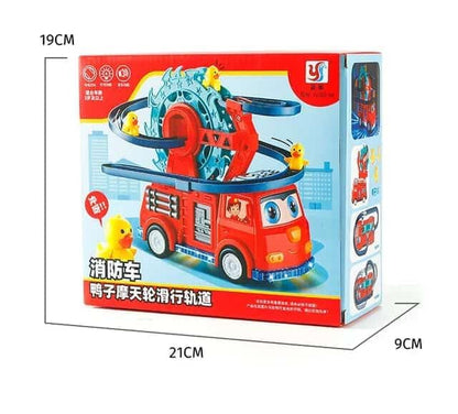 Interactive Fire Truck Toy with Duck Slide and Lights