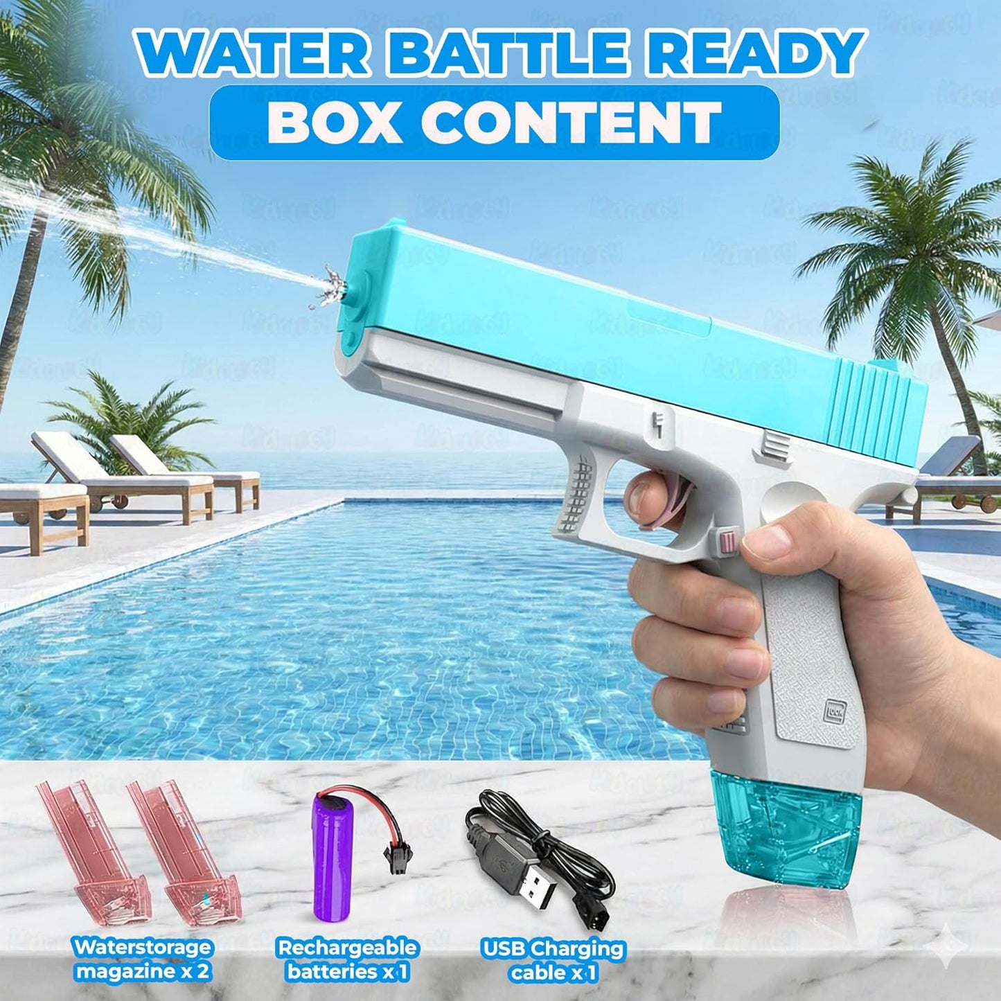 Electric Water Gun Toy – Dual Magazines