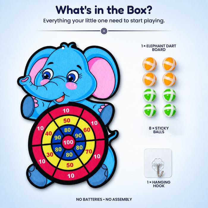 Large Blue Elephant Dart Board by Kidology, view 5