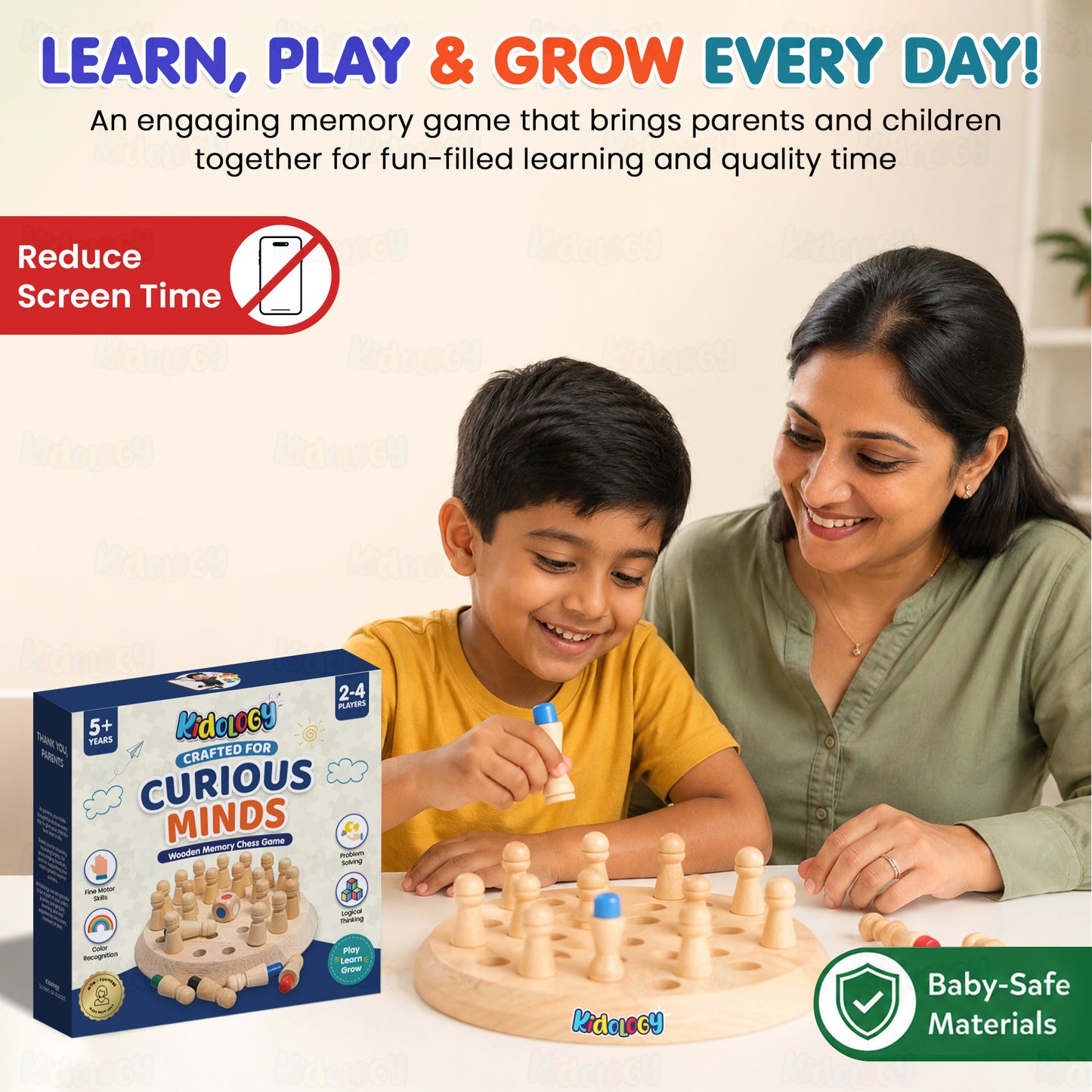 Wooden Memory Chess Game