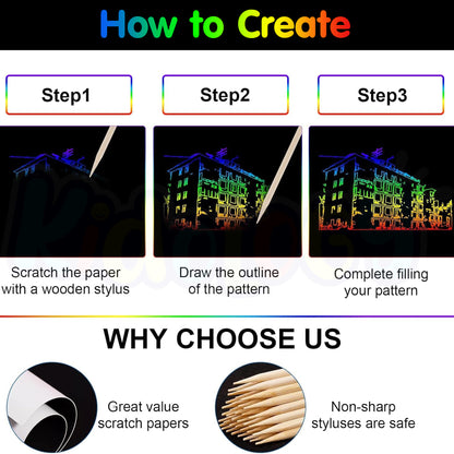 Scratch Art Notebook Set for Kids