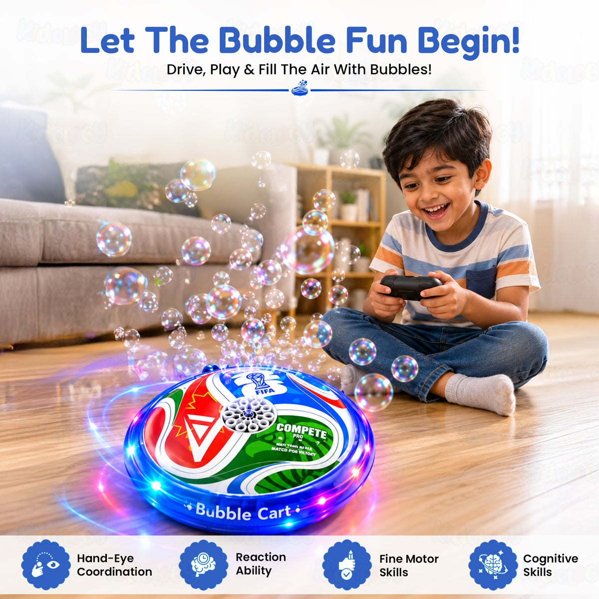 Remote Control Bubble Cart with LED Lights