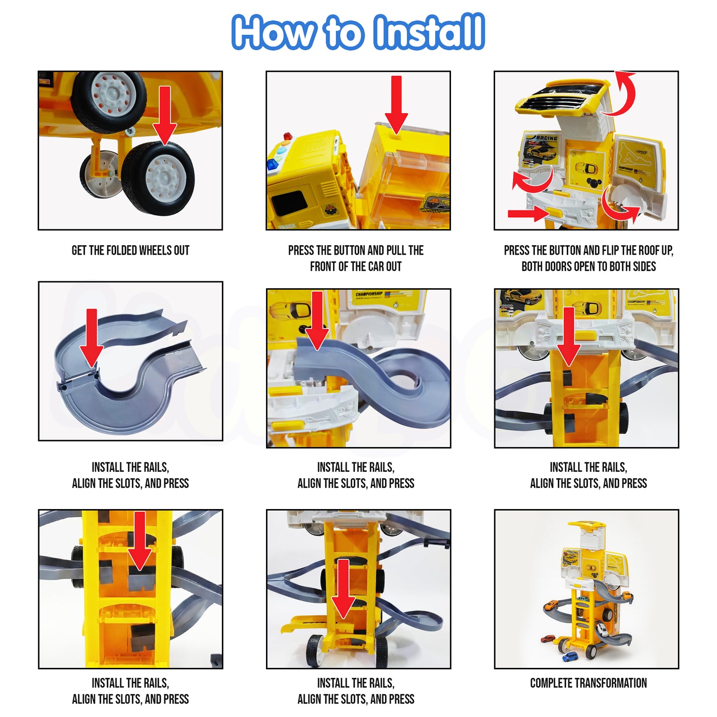 Transforming Car Parking Lot Playset