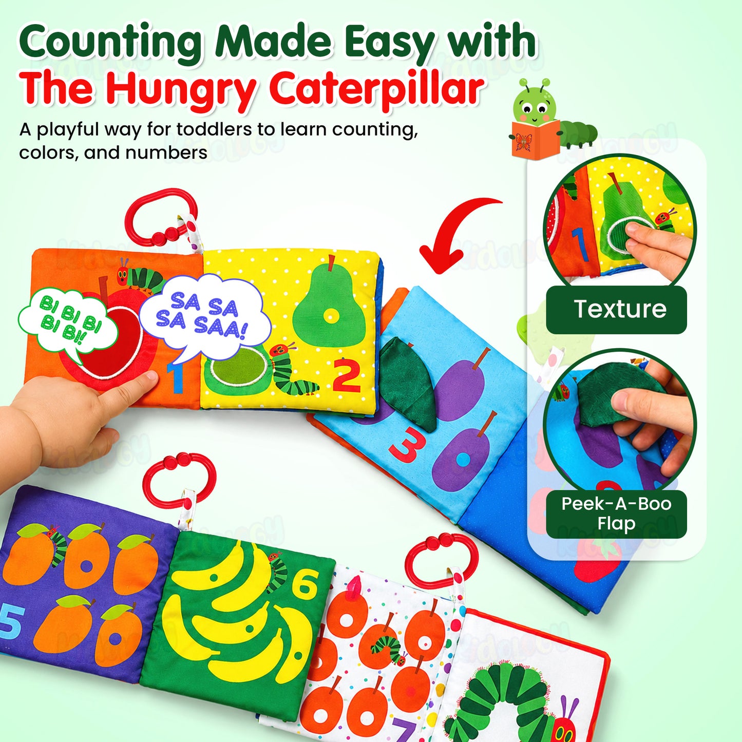 Caterpillar Counting Crinkle Cloth Book