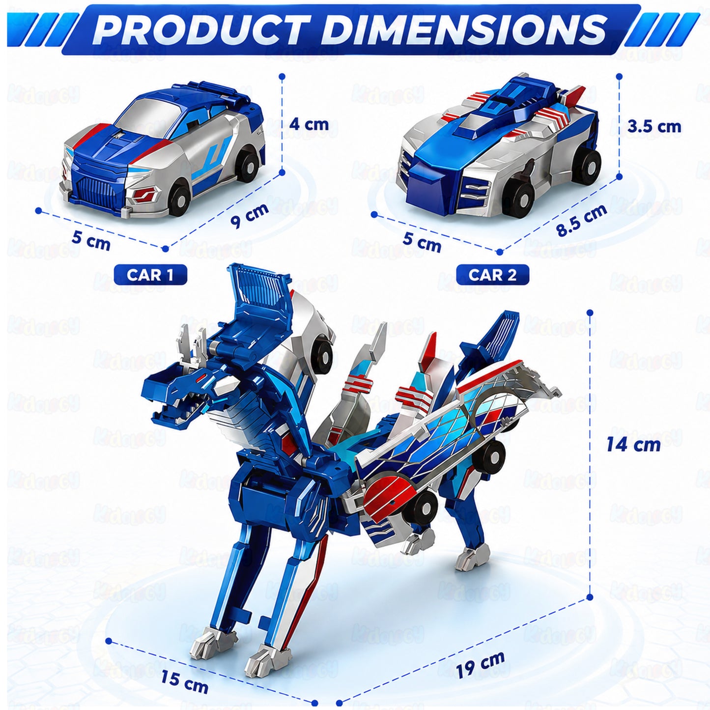 2-in-1 Magnetic Transforming Car to Dragon Toy