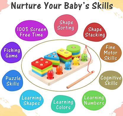Wooden Magnetic Fishing Game