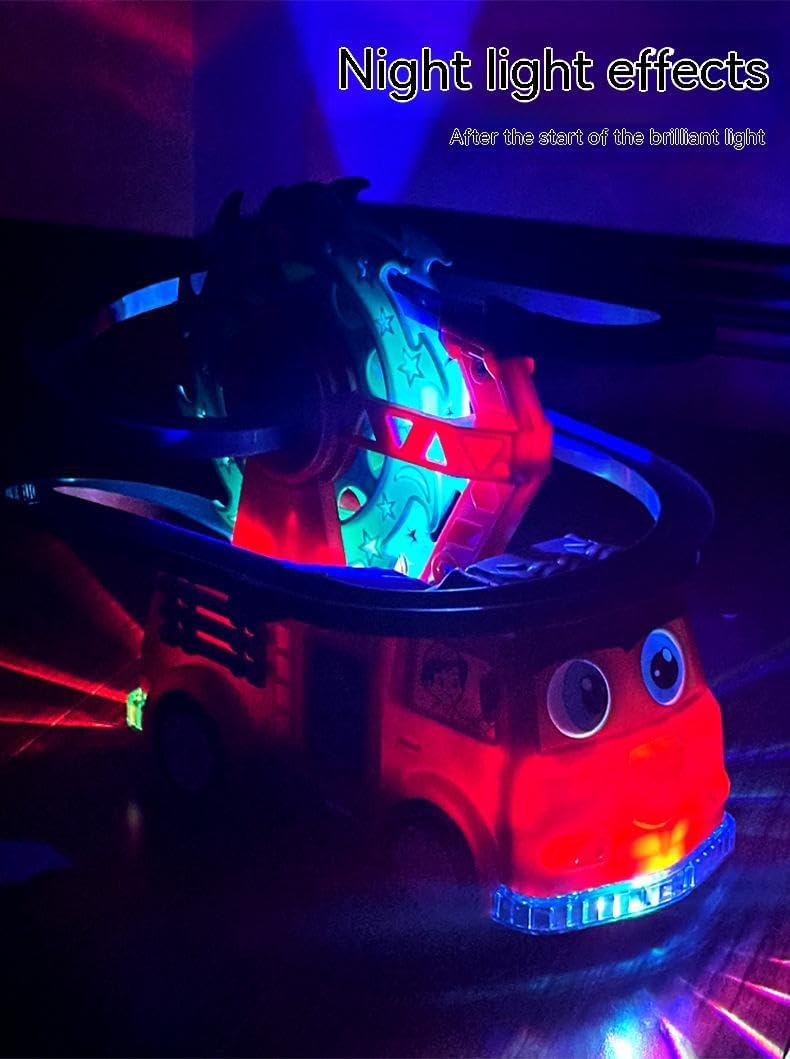 Interactive Fire Truck Toy with Duck Slide and Lights