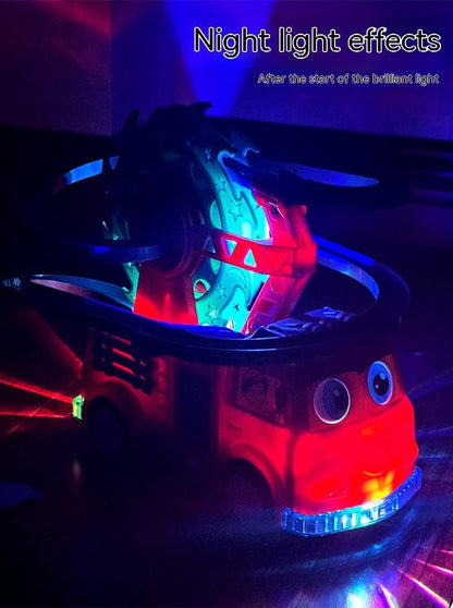 Interactive Fire Truck Toy with Duck Slide and Lights