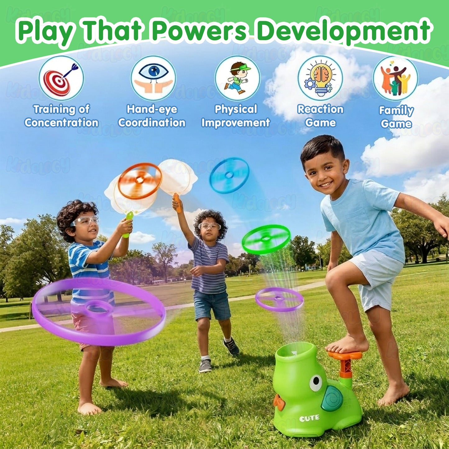 Flying Disc Launcher Elephant Toy