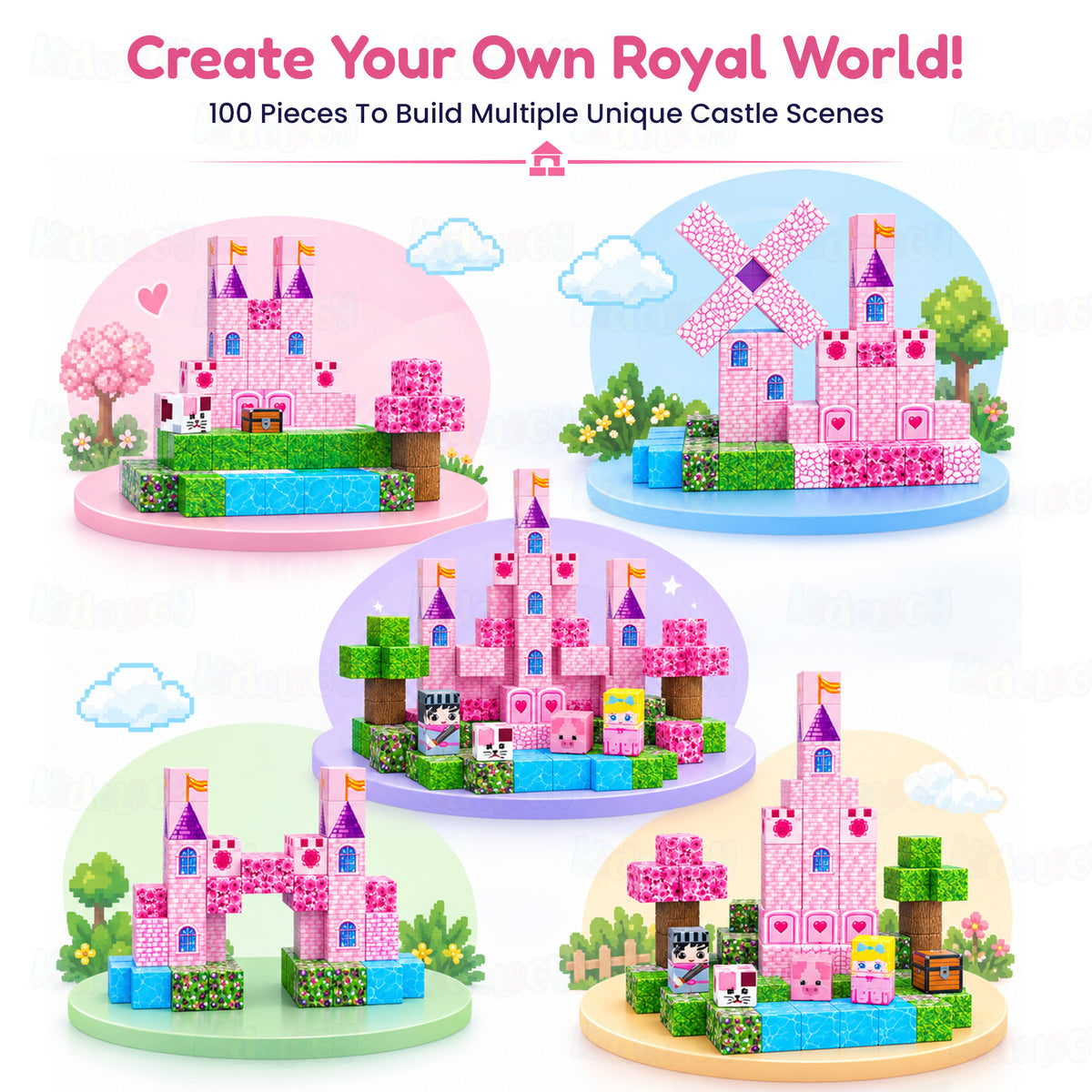 Magnetic Builder Blocks Unicorn Edition 100 Pcs by Kidology, view 6