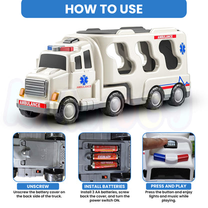 5 in 1 Ambulance Truck Toy Set