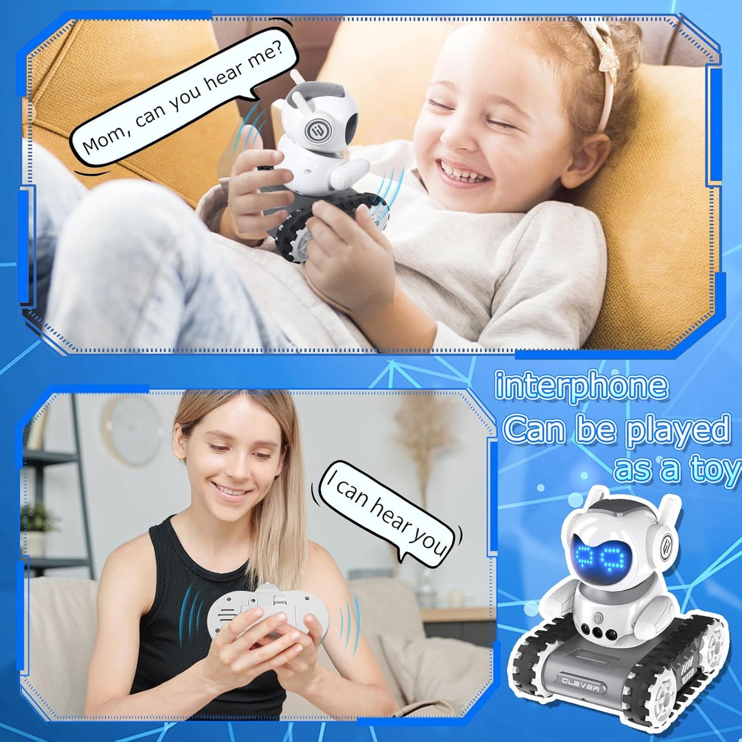 Dual Battery LED Expression Auto-Sensor Smart Robot Toy