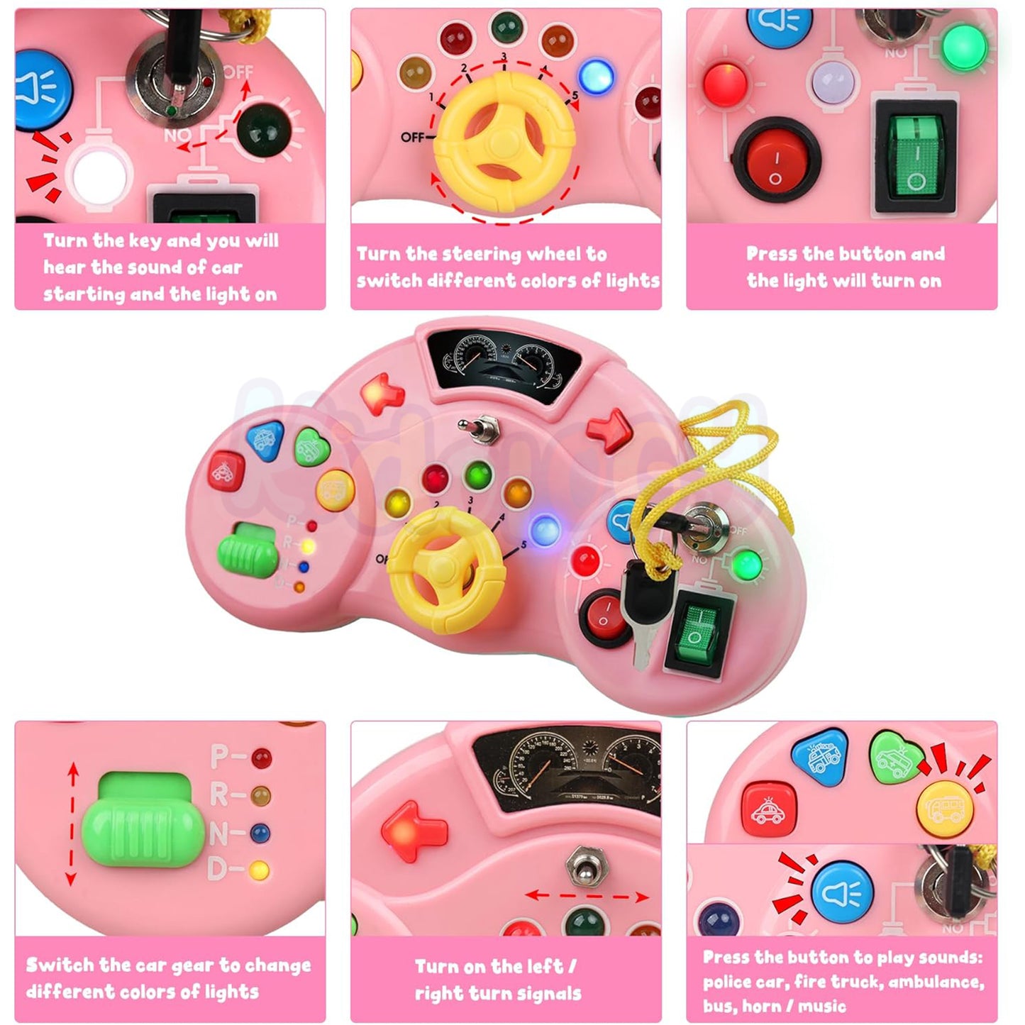 Montessori Busy Board Switch LED Light Game