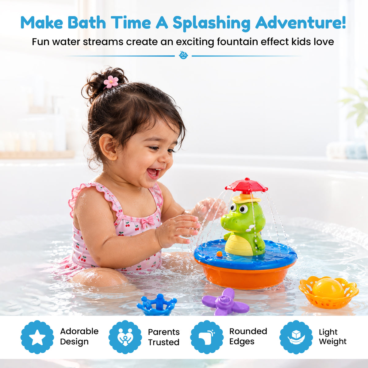 Fountain Crocodile Bath Toy by Kidology, view 7