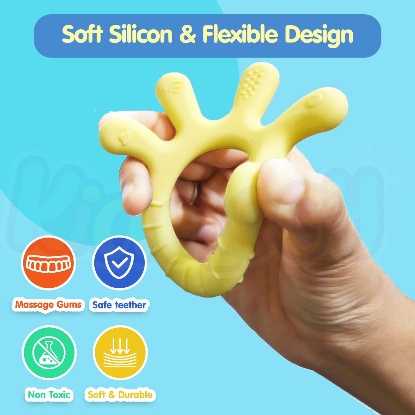 Silicone Finger-Shaped Teether (Yellow)