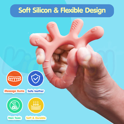 Silicone Finger-Shaped Teether (Pink)