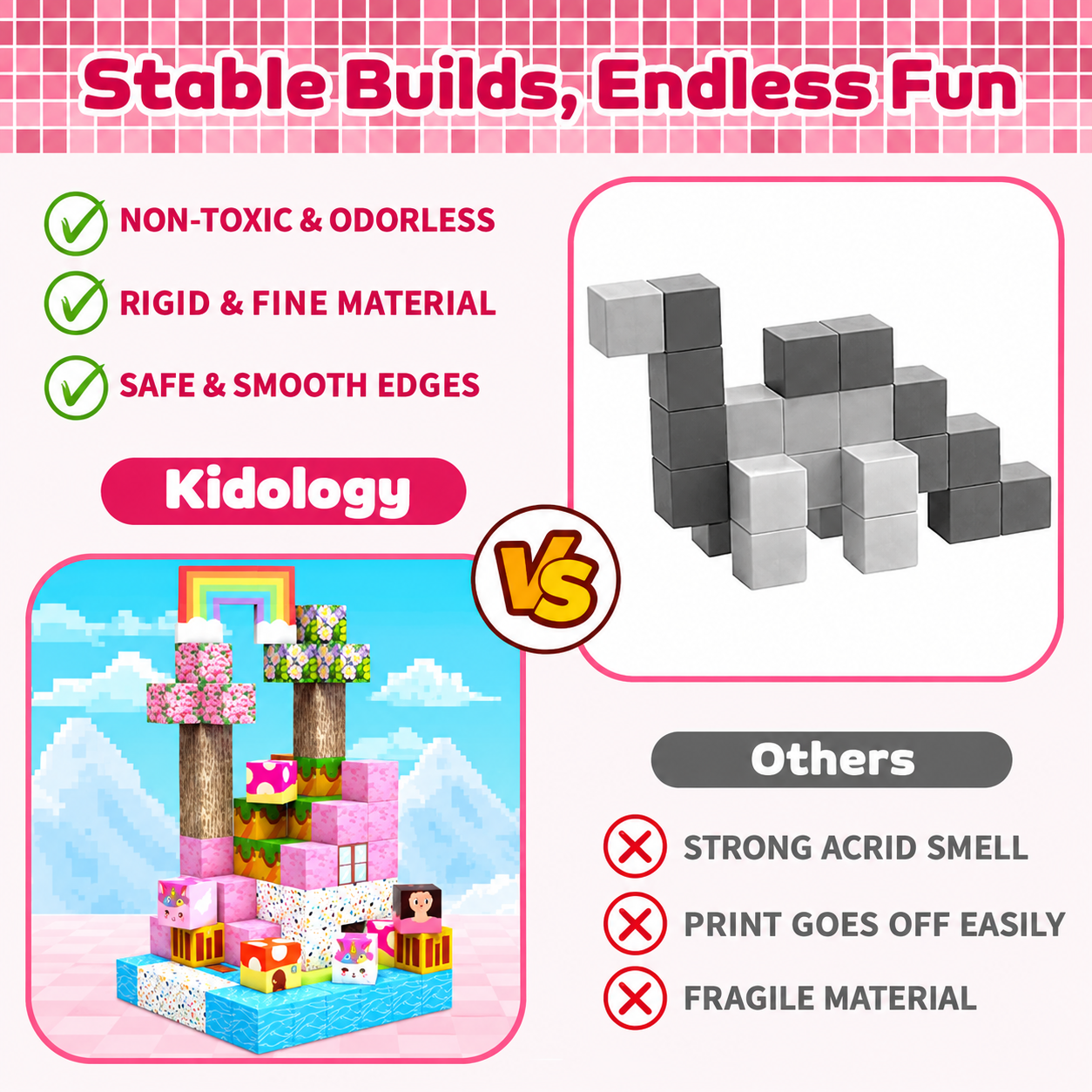 Magnetic Creative Builder Blocks – Unicorn Edition (100 PCS)