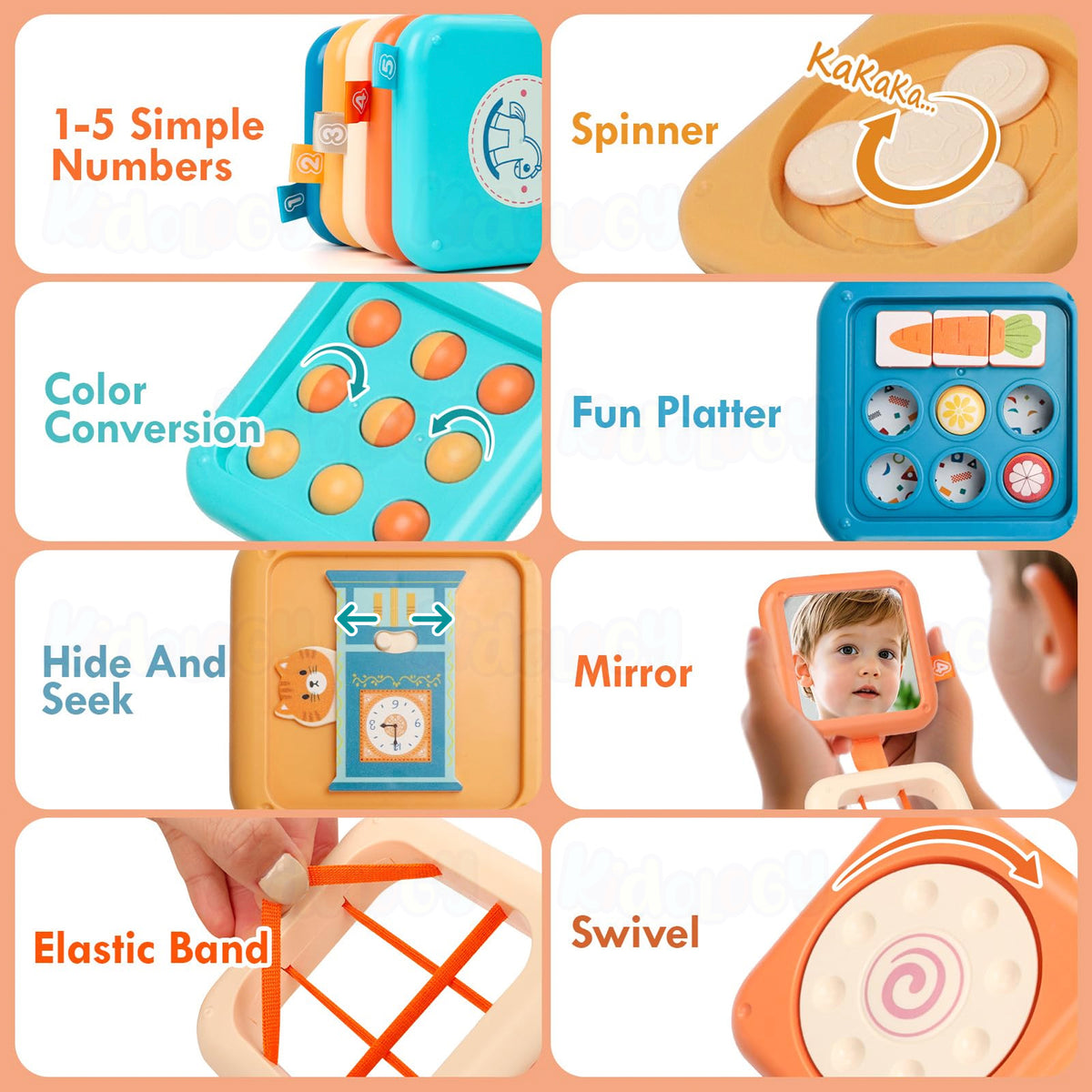 8 in 1 Montessori Travel Activity Cube Toy