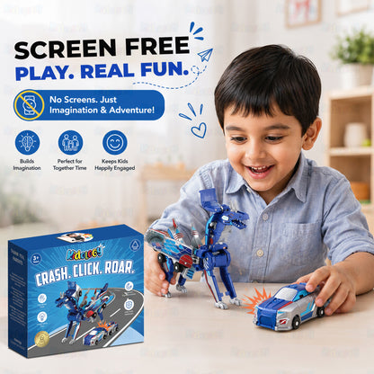2-in-1 Magnetic Transforming Car to Dragon Toy