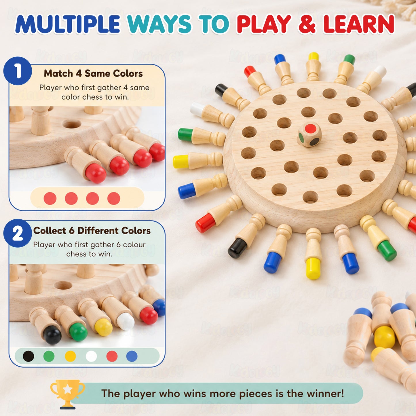 Wooden Memory Chess Game